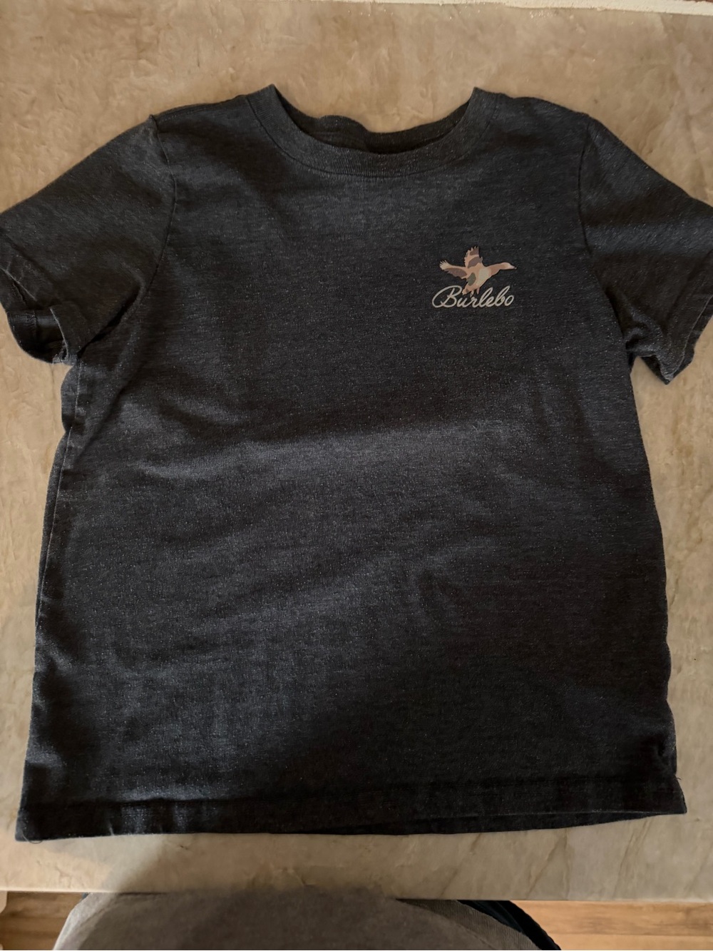 BURLEBO dark gray Short-Sleeve Tee with Small Duck Logo